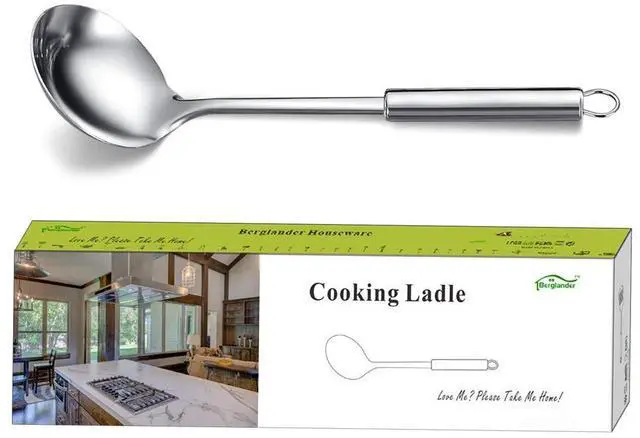 Main image of Stainless Steel Ladle, Soup Ladle, Cooking Ladle, Kitchen Ladle, Metal Soup Spoon For Cooking Non-Stick And Heat Resistant, Dishwasher Safe, Easy to Clean