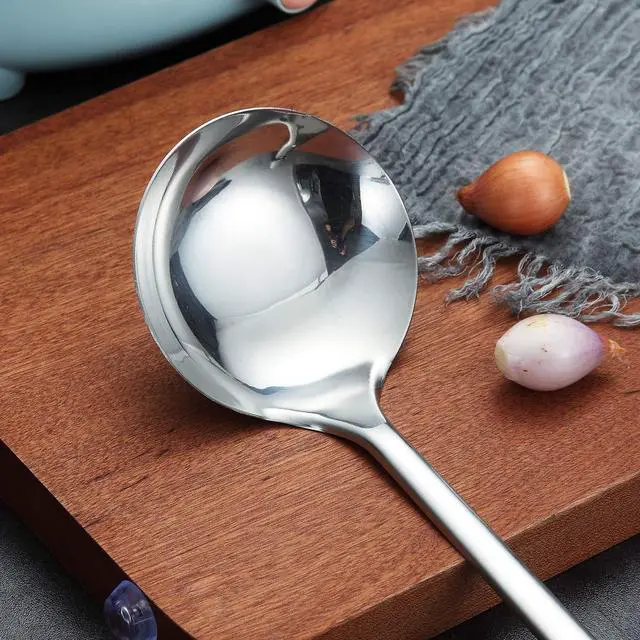 Alt view image 4 of 7 - Stainless Steel Ladle, Soup Ladle, Cooking Ladle, Kitchen Ladle, Metal Soup Spoon For Cooking Non-Stick And Heat Resistant, Dishwasher Safe, Easy to Clean