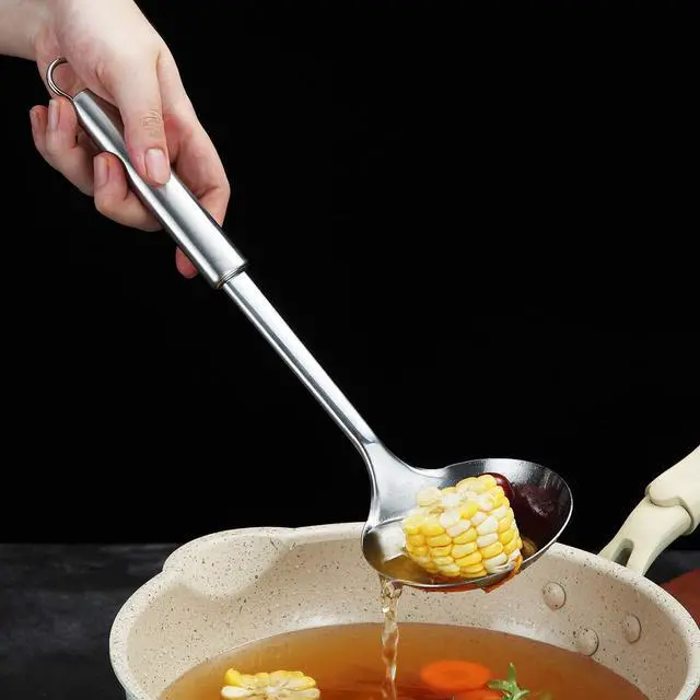 Alt view image 7 of 7 - Stainless Steel Ladle, Soup Ladle, Cooking Ladle, Kitchen Ladle, Metal Soup Spoon For Cooking Non-Stick And Heat Resistant, Dishwasher Safe, Easy to Clean