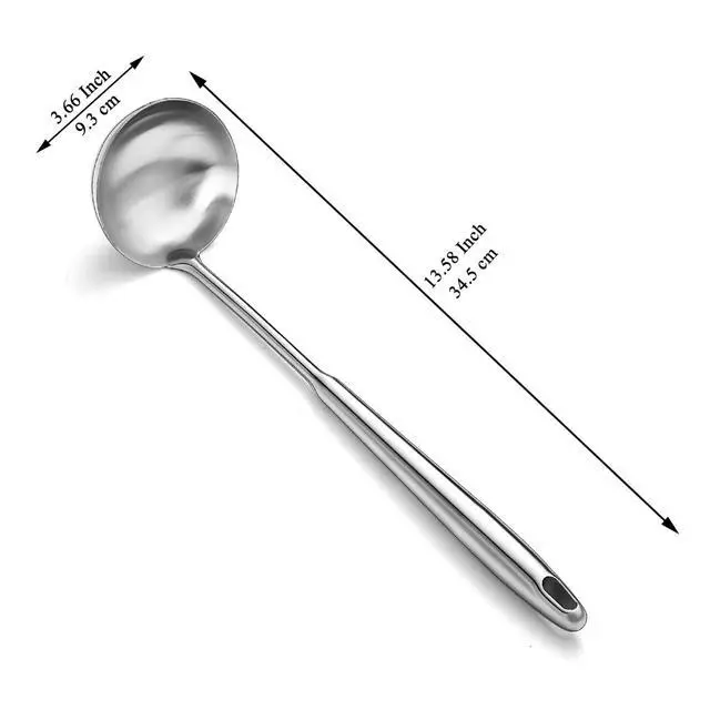 Alt view image 2 of 7 - Stainless Steel Soup Ladle Extra-Deep Large-Capacity Ladle with Long Hollow Handle, Dishwasher Safe, Easy to Clean Ideal for Soup, Stew, Broth & Sauce