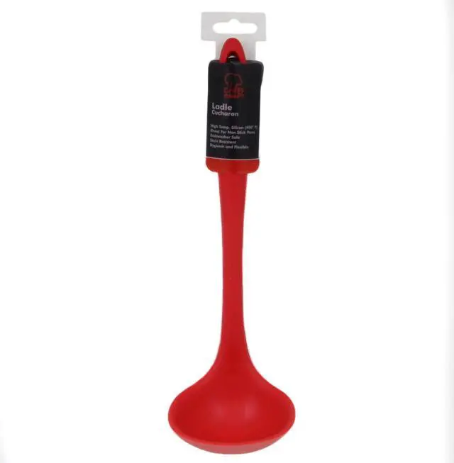 Alt view image 2 of 7 - Premium Silicone Cooking Ladle, 11.25 inch, Red