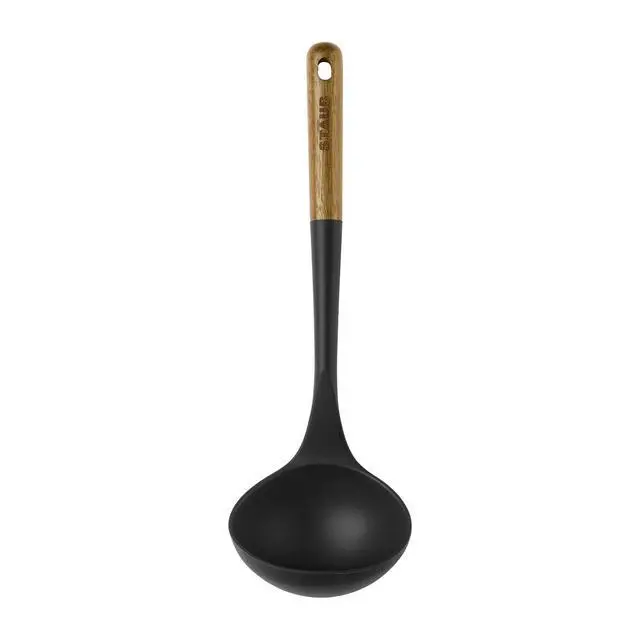 Alt view image 4 of 5 - Soup Ladle, Cooking Utensil, Non-Stick Silicone, Black