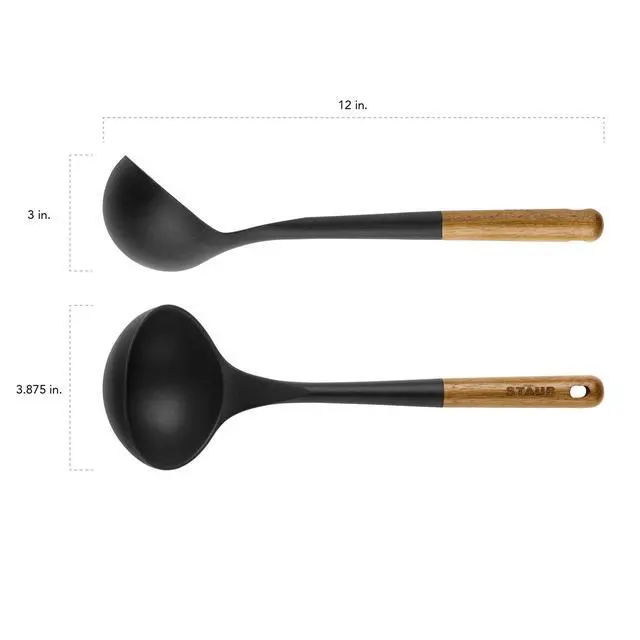 Alt view image 3 of 5 - Soup Ladle, Cooking Utensil, Non-Stick Silicone, Black