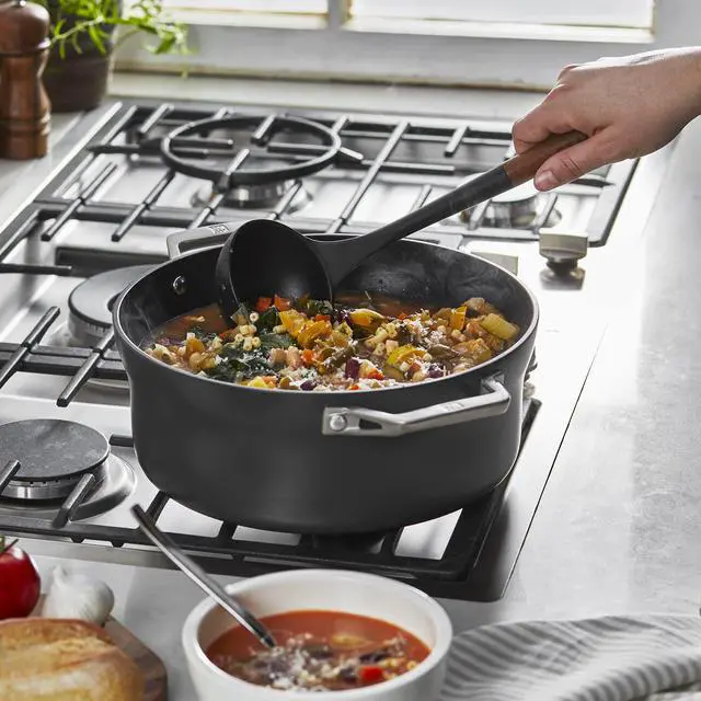 Alt view image 2 of 5 - Soup Ladle, Cooking Utensil, Non-Stick Silicone, Black