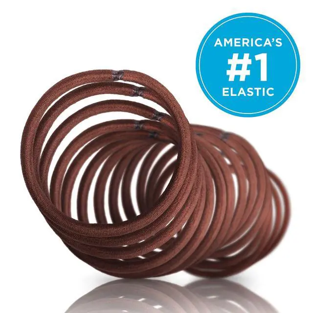Alt view image 2 of 4 - Ouchless Women's Hair Braided Elastics 4mm for Medium Hair, Brown, 32 Count (Pack of 1)