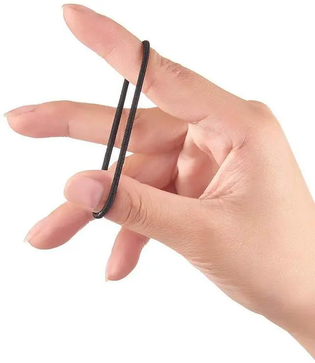 Alt view image 4 of 7 - no-metal girls elastic hair ties, women's black elastics, 2mm Hair elastics 50 Count