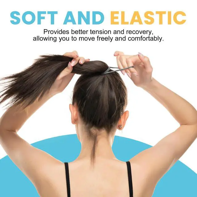 Alt view image 2 of 7 - Soft Hair Ties No Damage, 100 pcs Seamless Ponytail Holders