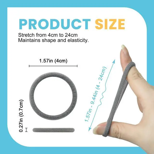 Alt view image 4 of 7 - Soft Hair Ties No Damage, 100 pcs Seamless Ponytail Holders