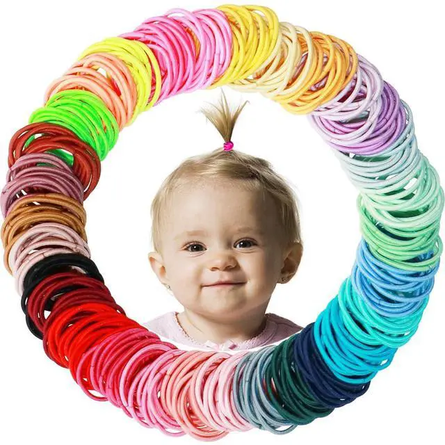 Main image of 200PCS Small Hair Ties,No Crease Baby Hair Ties for Baby Girls