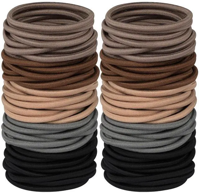 Main image of Multy-Colored Hair Ties, 120 PCS Large Elastic Bands, No Damage Ponytail Holders for Thick Hair, Women, Men and Girls
