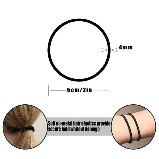 Alt view image 2 of 5 - Multy-Colored Hair Ties, 120 PCS Large Elastic Bands, No Damage Ponytail Holders for Thick Hair, Women, Men and Girls