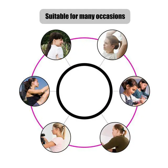 Alt view image 3 of 5 - Multy-Colored Hair Ties, 120 PCS Large Elastic Bands, No Damage Ponytail Holders for Thick Hair, Women, Men and Girls