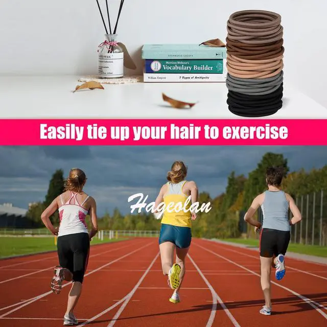 Alt view image 5 of 5 - Multy-Colored Hair Ties, 120 PCS Large Elastic Bands, No Damage Ponytail Holders for Thick Hair, Women, Men and Girls