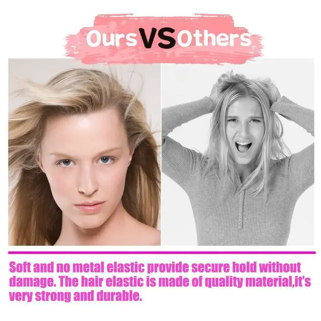 Alt view image 4 of 5 - Multy-Colored Hair Ties, 120 PCS Large Elastic Bands, No Damage Ponytail Holders for Thick Hair, Women, Men and Girls