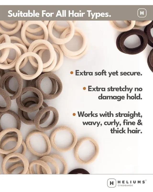 Alt view image 3 of 7 - Soft Hair Ties - No Damage Seamless Nylon Fabric Bands, Stretchy Ponytail Holders for Thin & Thick Hair - Standard 1.5 Inch, Black, 20 Pack