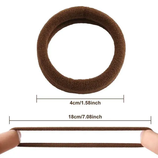 Alt view image 3 of 7 - 100PCS Dark Brown Seamless Elastic Hair Ties No Damage for Women