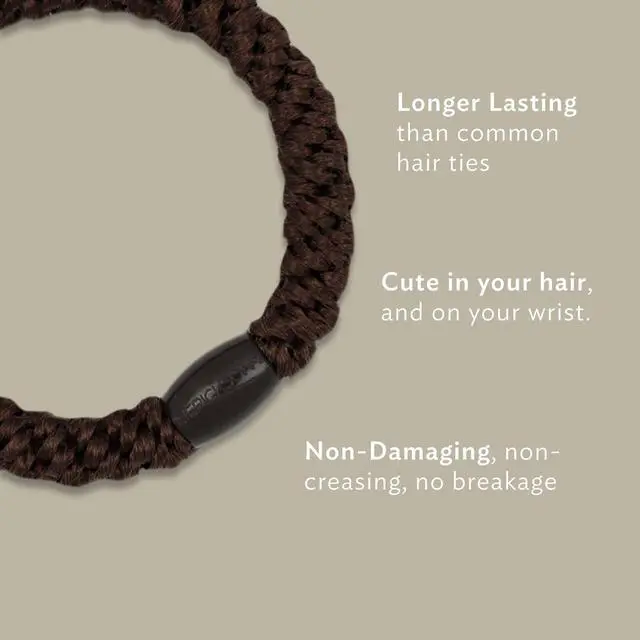 Alt view image 3 of 7 - Grab & Go Ponytail Holders, Black, Set of Eight - Exceptionally Secure with Gentle Hold