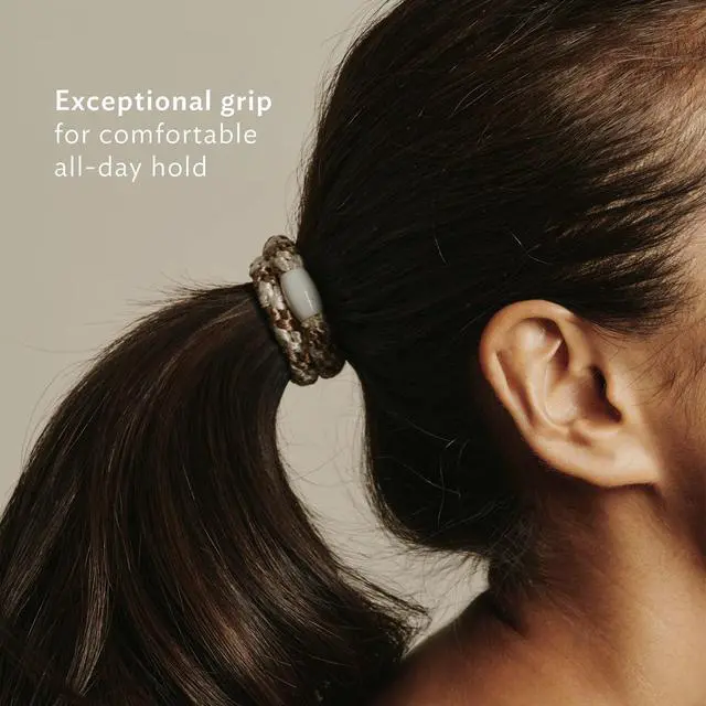 Alt view image 6 of 7 - Grab & Go Ponytail Holders, Black, Set of Eight - Exceptionally Secure with Gentle Hold