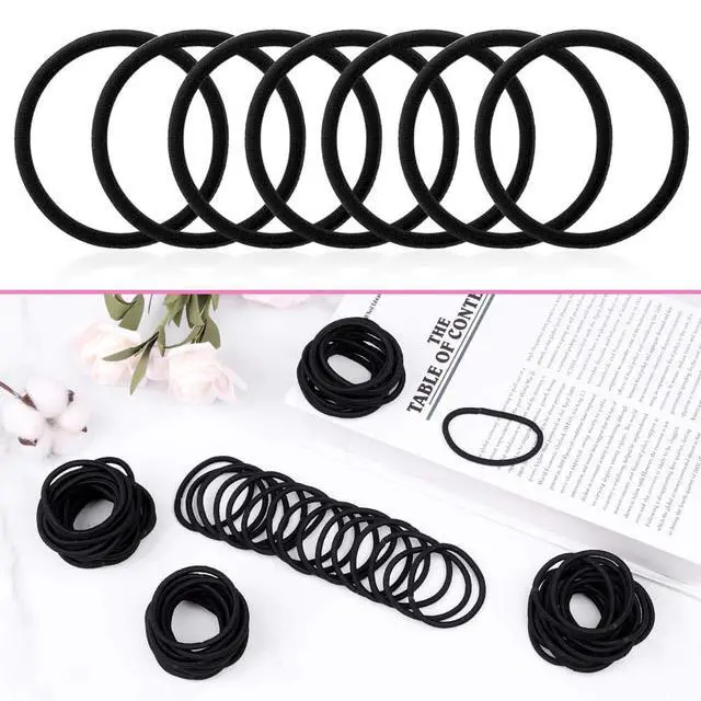 Alt view image 3 of 7 - 200 Pcs Black Elastics Hair Ties Small Bulk Hair Ties Hair Bands (4mm)