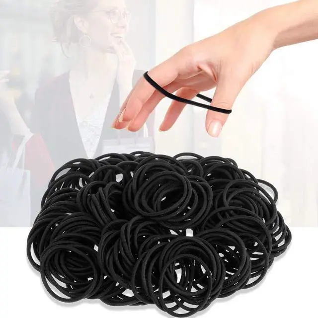Alt view image 5 of 7 - 200 Pcs Black Elastics Hair Ties Small Bulk Hair Ties Hair Bands (4mm)