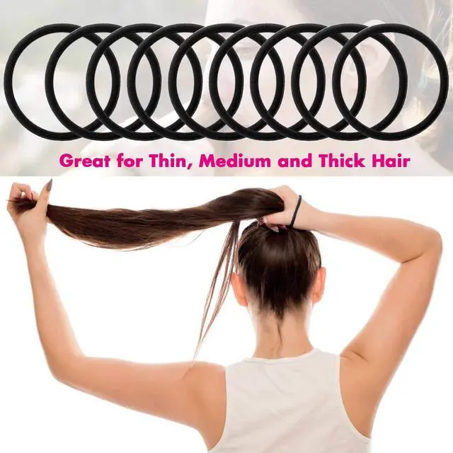 Alt view image 6 of 7 - 200 Pcs Black Elastics Hair Ties Small Bulk Hair Ties Hair Bands (4mm)