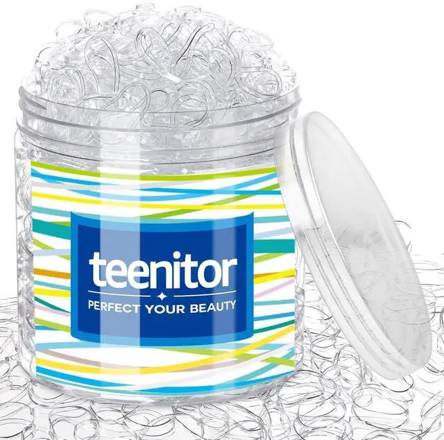 Main image of Clear Elastic Hair Bands, 2000pcs Mini Hair Rubber Bands, Hair Ties, Soft Hair Elastics Ties, 2mm in Width and 30mm in Length