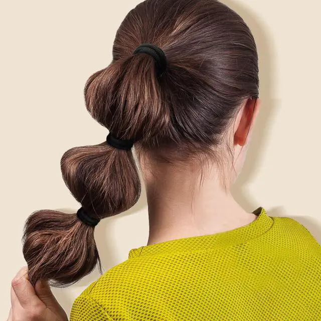 Alt view image 6 of 7 - 150PCS Black Hair Ties for Women, No Damage, Cotton Ponytail Holders