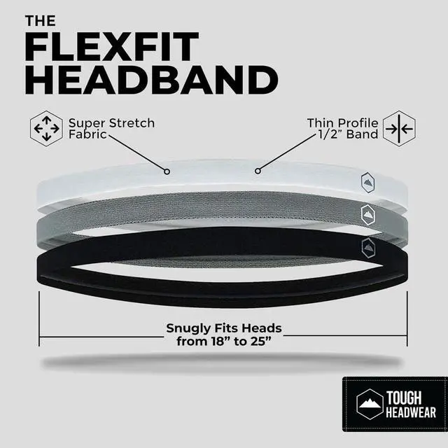 Alt view image 3 of 7 - Thin Elastic Sports Headbands - Workout, Running, Soccer for Women & Men