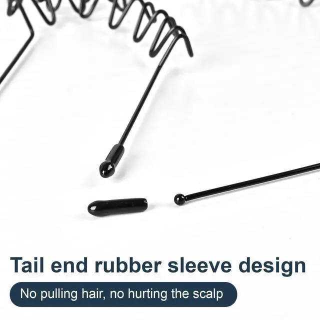 Alt view image 6 of 7 - 2Pcs Metal Head Bands for Women's Hair, Spring Wave Non Slip Mens Head Band, Unisex Black Simple Fashion Hair Bands, Outdoor Sports Hair Hoop