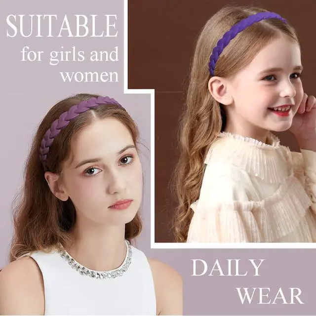 Alt view image 2 of 7 - 12pcs Colorful Headbands for Girls Women Pigtail Hairbands With Teech Plastic Hard Hair Hoops