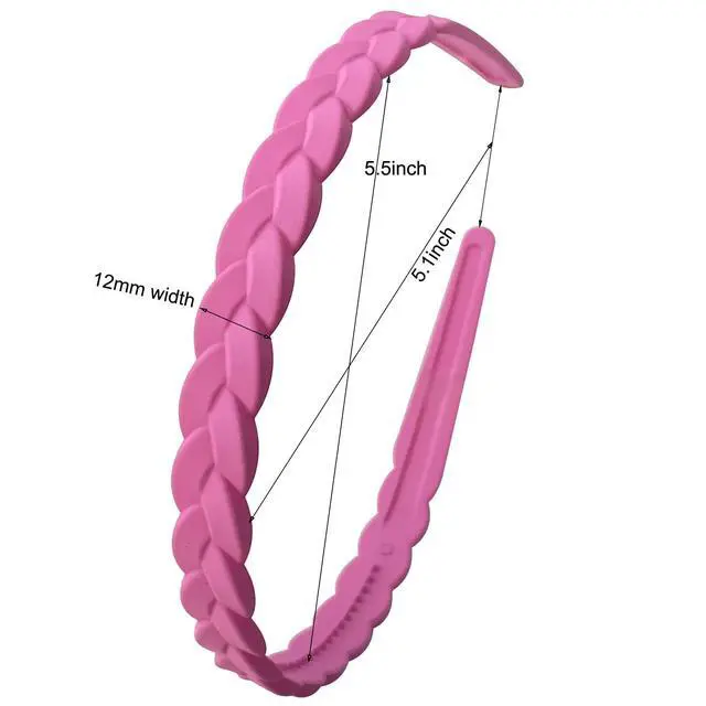 Alt view image 3 of 7 - 12pcs Colorful Headbands for Girls Women Pigtail Hairbands With Teech Plastic Hard Hair Hoops