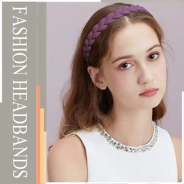 Alt view image 6 of 7 - 12pcs Colorful Headbands for Girls Women Pigtail Hairbands With Teech Plastic Hard Hair Hoops