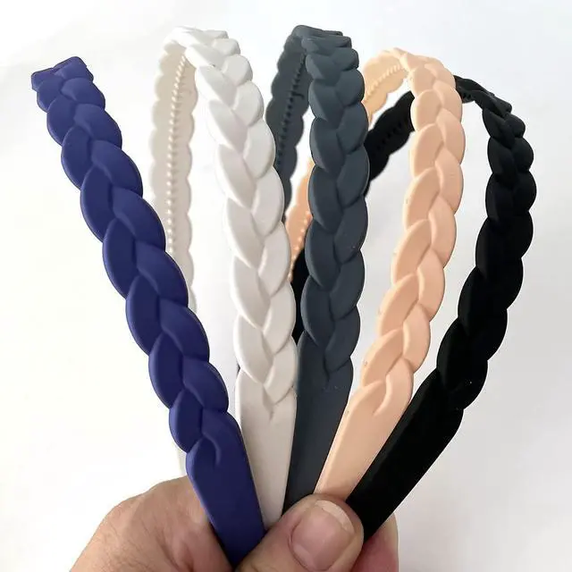 Alt view image 5 of 7 - 12pcs Colorful Headbands for Girls Women Pigtail Hairbands With Teech Plastic Hard Hair Hoops