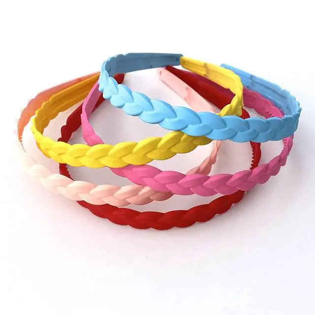 Alt view image 7 of 7 - 12pcs Colorful Headbands for Girls Women Pigtail Hairbands With Teech Plastic Hard Hair Hoops