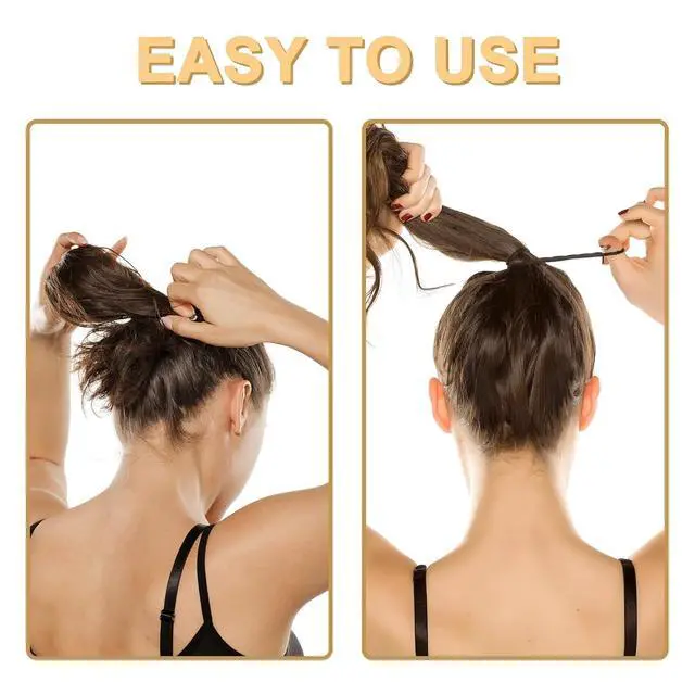 Alt view image 6 of 7 - Hair Ties for Women, Black Elastic Hair Bands, 2 Inch Seamless No-Damage Hair Elastics (Black-60pcs)