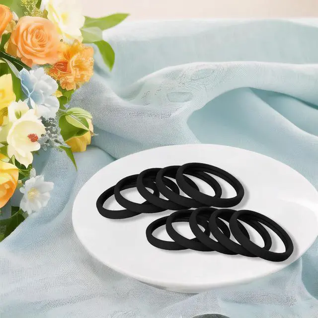 Alt view image 5 of 7 - Hair Ties for Women, Black Elastic Hair Bands, 2 Inch Seamless No-Damage Hair Elastics (Black-60pcs)