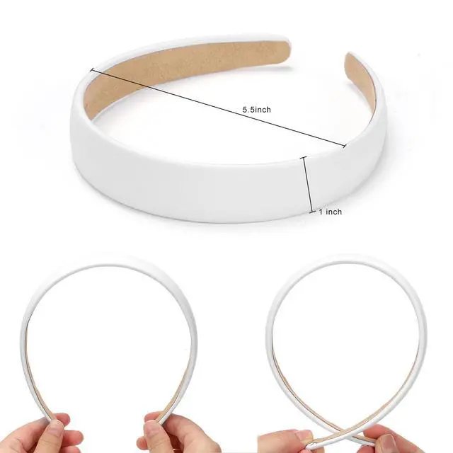 Alt view image 3 of 7 - 1 Inch PU Leather Headband, Wide Padded Hairband Fashion Hair Bands