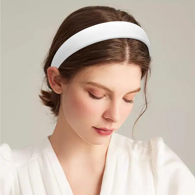 Alt view image 5 of 7 - 1 Inch PU Leather Headband, Wide Padded Hairband Fashion Hair Bands