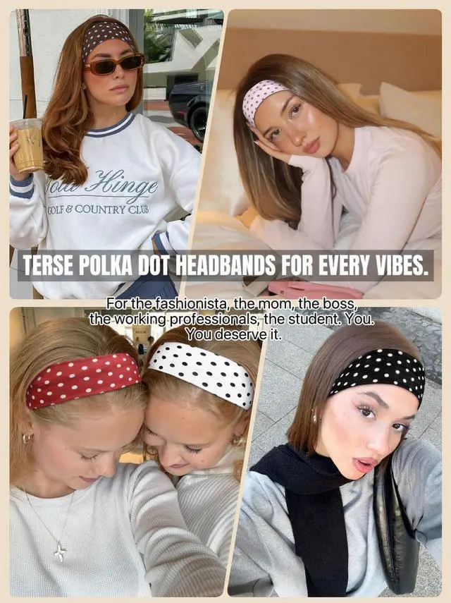 Alt view image 5 of 7 - Polka Dot Headbands for Women Trendy Women Hair Accessories: Cute Head Bands for Women's Hair Fashion Hairbands 6PCS