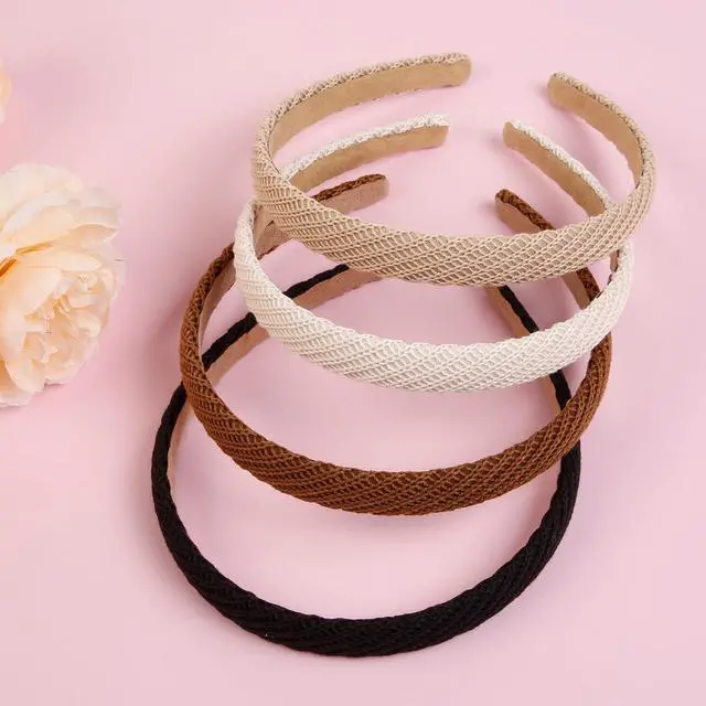 Alt view image 3 of 7 - Headbands for Women Thin Knitted Hairbands Fashion Non Slip Headband for Women's Hair Cute Solid Colors Hair Accessories 4 PCS