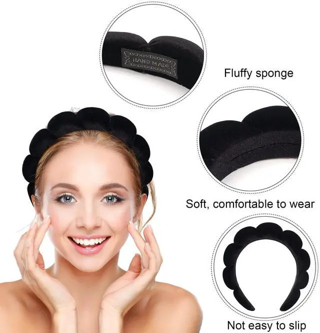 Alt view image 2 of 6 - Spa Headband for Washing Face Makeup Skincare Soft Sponge Hair band