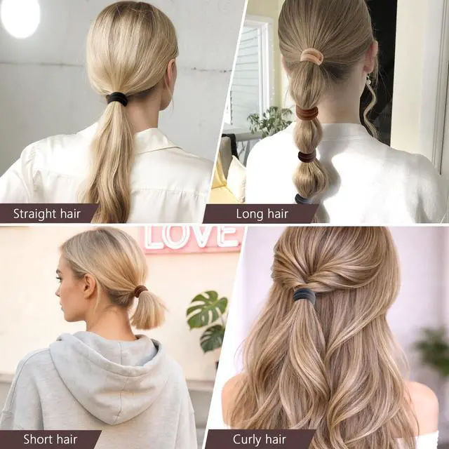Alt view image 5 of 7 - 100PCS Brown Seamless Elastic Hair Ties No Damage for Women Girls