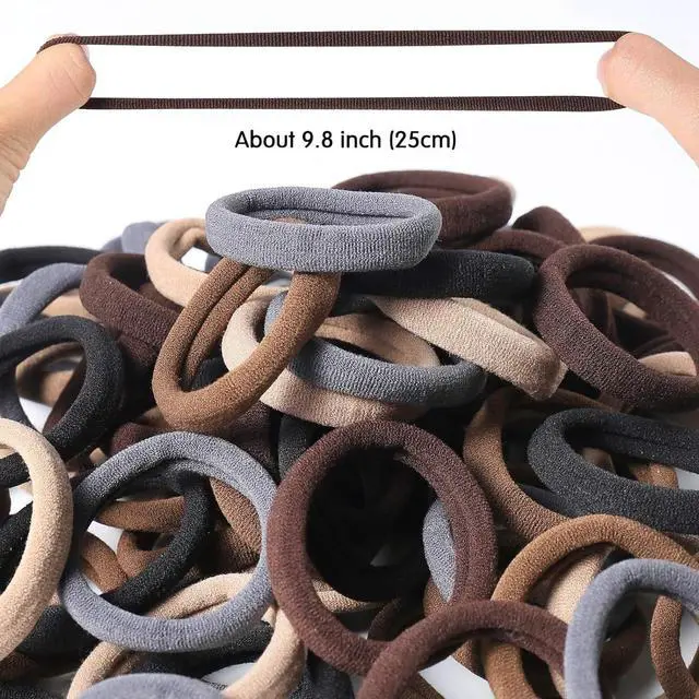 Alt view image 6 of 7 - 100PCS Brown Seamless Elastic Hair Ties No Damage for Women Girls