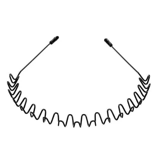 Alt view image 7 of 7 - 3 Pack Metal Headband for Men Unisex Fashion Black Wired Headband Spring Wavy Zigzag Sports Headwear, Non Slip Hair Hoop Hair Accessories for Daily Use Outdoor