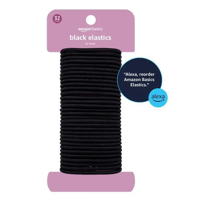 Alt view image 5 of 5 - zon No Damage Elastic Hair Ties, Ponytail Holders for All Hair Types, Snag-Free, Strong Hold, Black 4 MM, 32 Count