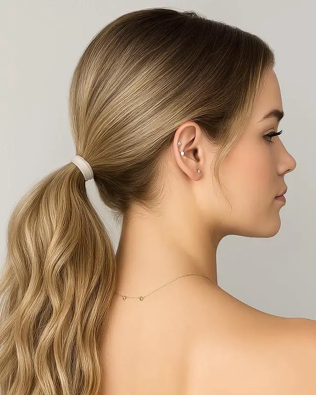 Alt view image 7 of 7 - Heliums Soft Hair Ties - No Damage Seamless Nylon Fabric Bands, Stretchy Ponytail Holders for Thin & Thick Hair - Standard 1.5 Inch, Neutrals, 20 Pack