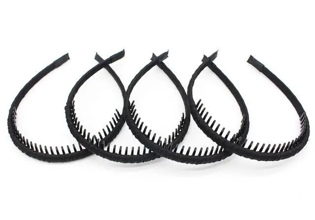 Alt view image 2 of 5 - black women's headbands fashion hair accessories tooth comb hairbands for women non slip hair hoops headband suitable for ladies and girls (Pack of 4)