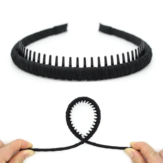 Alt view image 4 of 5 - black women's headbands fashion hair accessories tooth comb hairbands for women non slip hair hoops headband suitable for ladies and girls (Pack of 4)