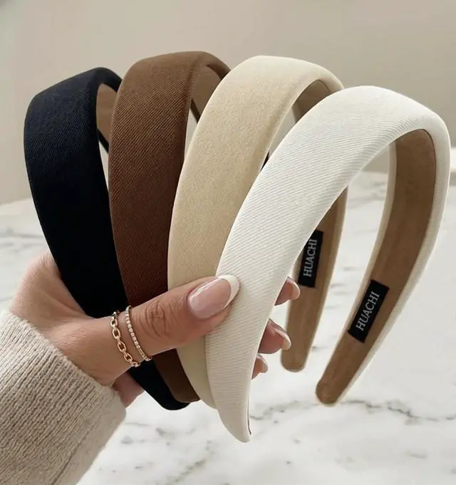 Main image of Headbands for Women Non Slip Trendy Headbands for Womens Hair 1 inch Wide, Fall Head Bands Cute Headband for Girls Elastic Hair Bands for Womens Fashion Accessories Gifts 4PCS
