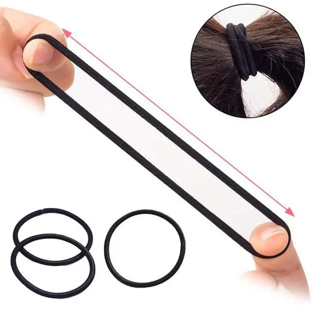 Alt view image 3 of 7 - 120 Pieces Black Hair Ties for Thick and Curly Hair Ponytail Holders Hair Elastic Band for Women or Men(4mm)